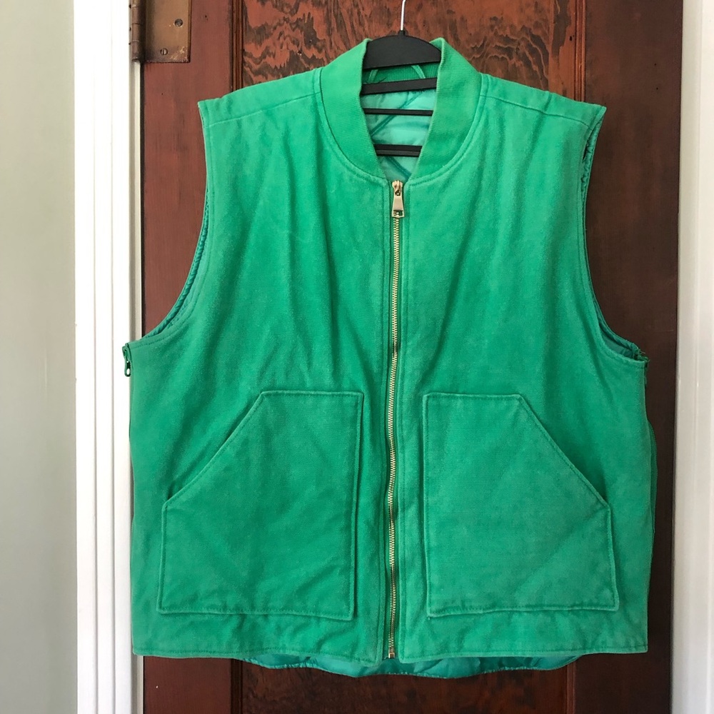 Midland Green Denim/Quilted Utility Vest L
